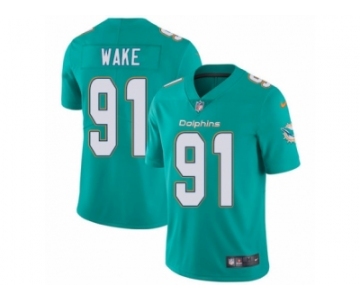 Men's Nike Miami Dolphins #91 Cameron Wake Vapor Untouchable Limited Aqua Green Team Color NFL Jersey