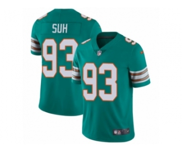 Men's Nike Miami Dolphins #93 Ndamukong Suh Vapor Untouchable Limited Aqua Green Alternate NFL Jersey