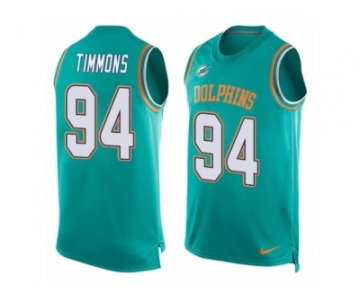 Men's Nike Miami Dolphins #94 Lawrence Timmons Limited Aqua Green Player Name & Number Tank Top NFL Jersey