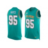 Men's Nike Miami Dolphins #95 William Hayes Limited Aqua Green Player Name & Number Tank Top NFL Jersey