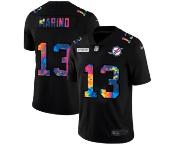 Miami Dolphins #13 Dan Marino Men's Nike Multi-Color Black 2020 NFL Crucial Catch Vapor Untouchable Limited Jersey