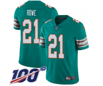 Nike Dolphins #21 Eric Rowe Aqua Green Alternate Men's Stitched NFL 100th Season Vapor Untouchable Limited Jersey