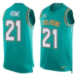 Nike Dolphins #21 Eric Rowe Aqua Green Team Color Men's Stitched NFL Limited Tank Top Jersey