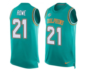 Nike Dolphins #21 Eric Rowe Aqua Green Team Color Men's Stitched NFL Limited Tank Top Jersey