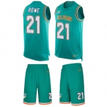 Nike Dolphins #21 Eric Rowe Aqua Green Team Color Men's Stitched NFL Limited Tank Top Suit Jersey