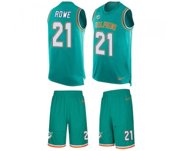 Nike Dolphins #21 Eric Rowe Aqua Green Team Color Men's Stitched NFL Limited Tank Top Suit Jersey