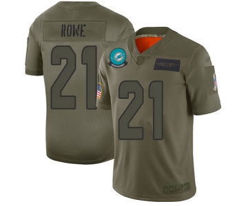 Nike Dolphins #21 Eric Rowe Camo Men's Stitched NFL Limited 2019 Salute To Service Jersey