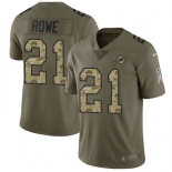 Nike Dolphins #21 Eric Rowe Olive Camo Men's Stitched NFL Limited 2017 Salute To Service Jersey