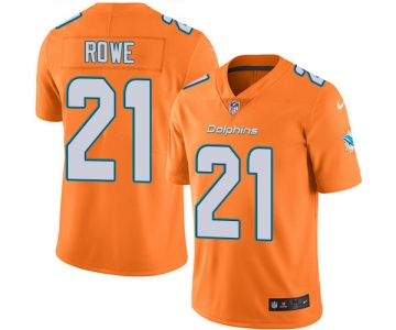 Nike Dolphins #21 Eric Rowe Orange Men's Stitched NFL Limited Rush Jersey