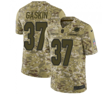 Nike Dolphins #37 Myles Gaskin Camo Men's Stitched NFL Limited 2018 Salute To Service Jersey