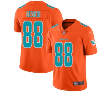 Nike Dolphins #88 Mike Gesicki Orange Men's Stitched NFL Limited Inverted Legend Jersey