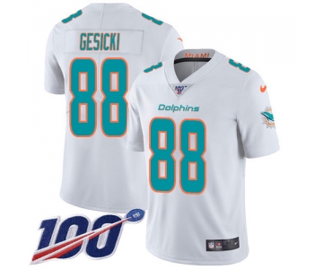 Nike Dolphins #88 Mike Gesicki White Men's Stitched NFL 100th Season Vapor Untouchable Limited Jersey