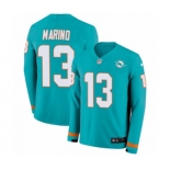 Nike Miami Dolphins #13 Dan Marino Limited Aqua Therma Long Sleeve NFL Jersey