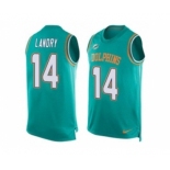 Nike Miami Dolphins #14 Jarvis Landry Aqua Green Team Color Men's Stitched NFL Limited Tank Top Jersey