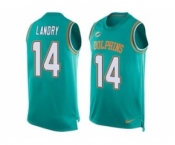 Nike Miami Dolphins #14 Jarvis Landry Aqua Green Team Color Men's Stitched NFL Limited Tank Top Jersey