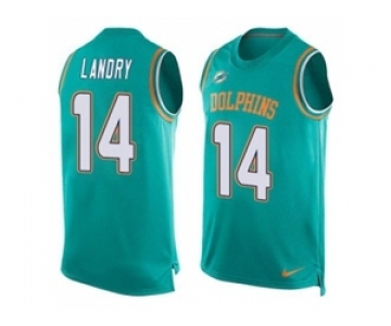 Nike Miami Dolphins #14 Jarvis Landry Aqua Green Team Color Men's Stitched NFL Limited Tank Top Jersey