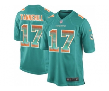 Nike Miami Dolphins #17 Ryan Tannehill Aqua Green Team Color Men's Stitched NFL Limited Strobe Jersey