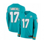 Nike Miami Dolphins #17 Ryan Tannehill Limited Aqua Therma Long Sleeve NFL Jersey