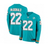 Nike Miami Dolphins #22 T.J. McDonald Limited Aqua Therma Long Sleeve NFL Jersey