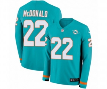 Nike Miami Dolphins #22 T.J. McDonald Limited Aqua Therma Long Sleeve NFL Jersey