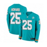 Nike Miami Dolphins #25 Xavien Howard Limited Aqua Therma Long Sleeve NFL Jersey