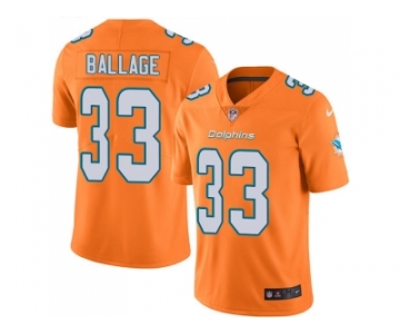 Nike Miami Dolphins #33 Kalen Ballage Orange Men Stitched NFL Limited Rush Jersey