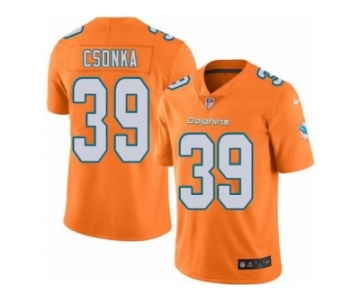 Nike Miami Dolphins #39 Larry Csonka Orange Men's Stitched NFL Limited Rush Jersey