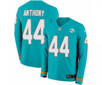 Nike Miami Dolphins #44 Stephone Anthony Limited Aqua Therma Long Sleeve NFL Jersey