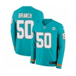 Nike Miami Dolphins #50 Andre Branch Limited Aqua Therma Long Sleeve NFL Jersey