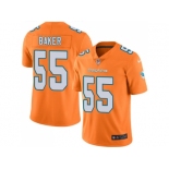 Nike Miami Dolphins #55 Jerome Baker Orange Men Stitched NFL Limited Rush Jersey