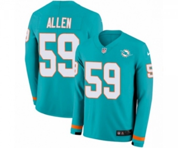 Nike Miami Dolphins #59 Chase Allen Limited Aqua Therma Long Sleeve NFL Jersey