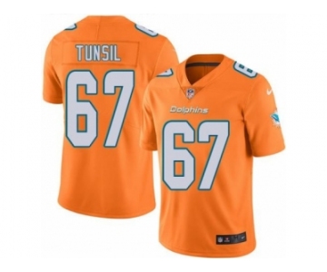 Nike Miami Dolphins #67 Laremy Tunsil Orange Men's Stitched NFL Limited Rush Jersey