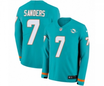 Nike Miami Dolphins #7 Jason Sanders Limited Aqua Therma Long Sleeve NFL Jersey