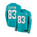 Nike Miami Dolphins #83 Mark Clayton Limited Aqua Therma Long Sleeve NFL Jersey