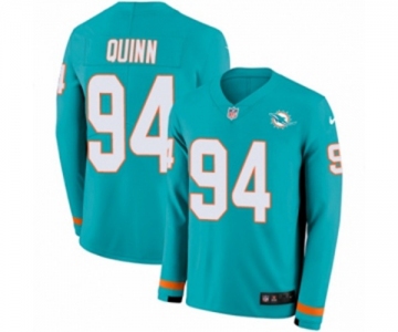 Nike Miami Dolphins #94 Robert Quinn Limited Aqua Therma Long Sleeve NFL Jersey