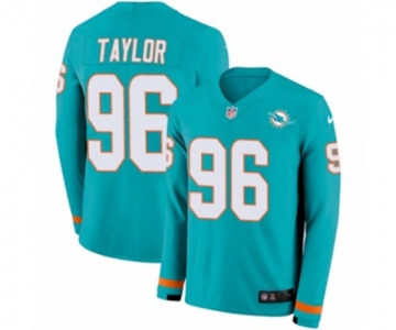 Nike Miami Dolphins #96 Vincent Taylor Limited Aqua Therma Long Sleeve NFL Jersey