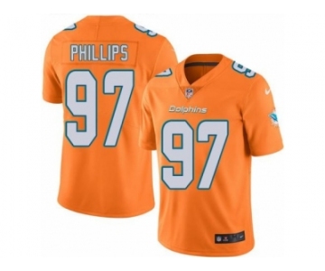 Nike Miami Dolphins #97 Jordan Phillips Orange Men's Stitched NFL Limited Rush Jersey