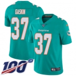 ike Dolphins #37 Myles Gaskin Aqua Green Team Color Men's Stitched NFL 100th Season Vapor Untouchable Limited Jersey