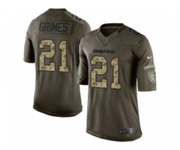 nike nfl jerseys miami dolphins #21 grimes army green[nike Limited Salute To Service][grimes]