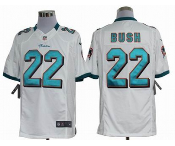 nike nfl jerseys miami dolphins #22 bush white[nike limited]