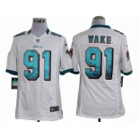 nike nfl jerseys miami dolphins #91 wake white[nike limited]