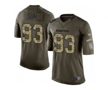 nike nfl jerseys miami dolphins #93 suh army green[nike Limited Salute To Service]