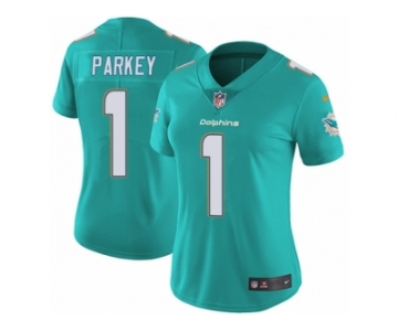 Women Nike Miami Dolphins #1 Cody Parkey Aqua Green Team Color Vapor Untouchable Limited Player NFL Jersey