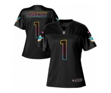 Women Nike Miami Dolphins #1 Cody Parkey Game Black Fashion NFL Jersey