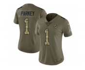 Women Nike Miami Dolphins #1 Cody Parkey Limited Olive Camo 2017 Salute to Service NFL Jersey