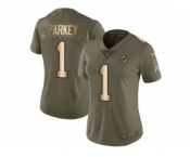 Women Nike Miami Dolphins #1 Cody Parkey Limited Olive Gold 2017 Salute to Service NFL Jersey