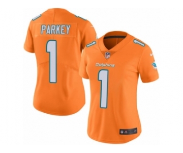 Women Nike Miami Dolphins #1 Cody Parkey Limited Orange Rush Vapor Untouchable NFL Jersey