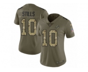 Women Nike Miami Dolphins #10 Kenny Stills Limited Olive Camo 2017 Salute to Service NFL Jersey