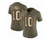 Women Nike Miami Dolphins #10 Kenny Stills Limited Olive Gold 2017 Salute to Service NFL Jersey