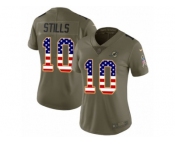 Women Nike Miami Dolphins #10 Kenny Stills Limited Olive USA Flag 2017 Salute to Service NFL Jersey